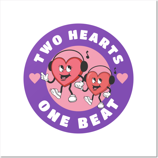Two hearts, one beat Wall Art by Epic Shirt Store